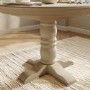 Large Solid Wood Farmhouse Extendable Round to Oval Pedestal Dining Table - Seats 4 - 6 - Madeline