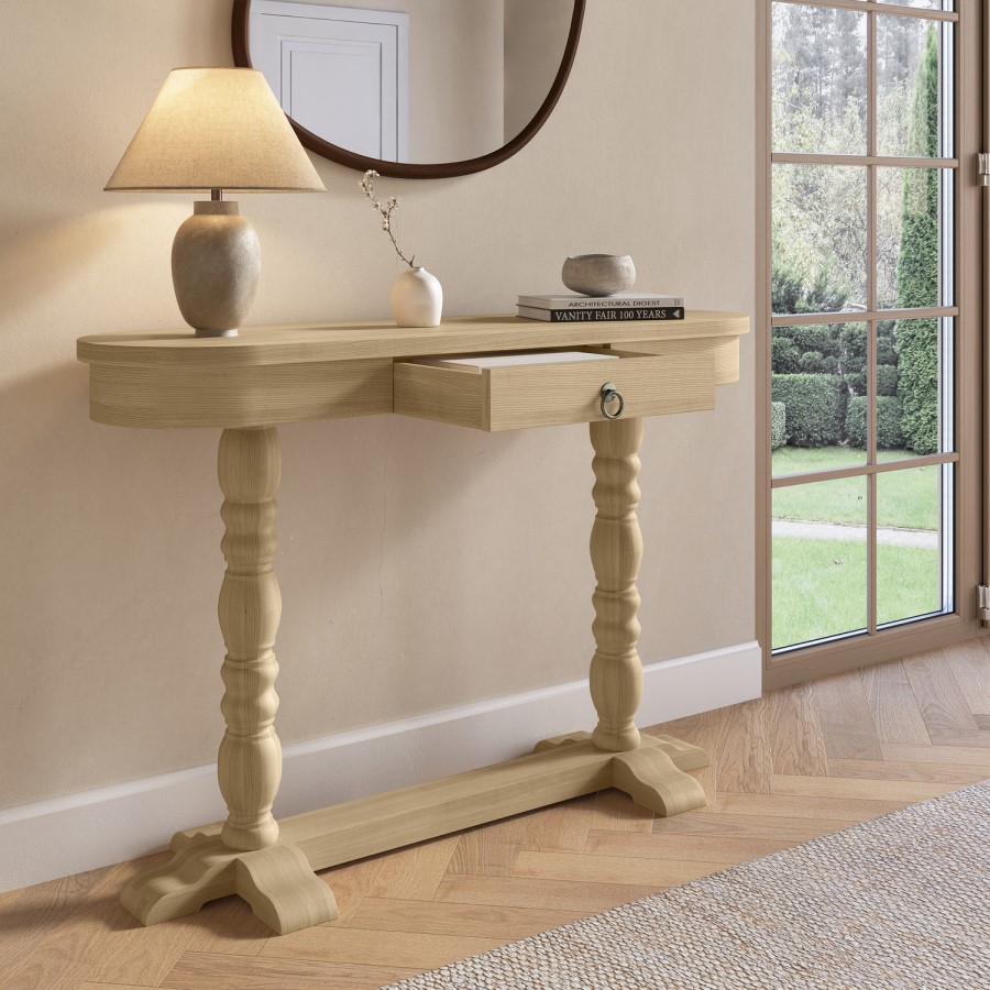 Solid Wooden Console Table with Drawer - Madeline