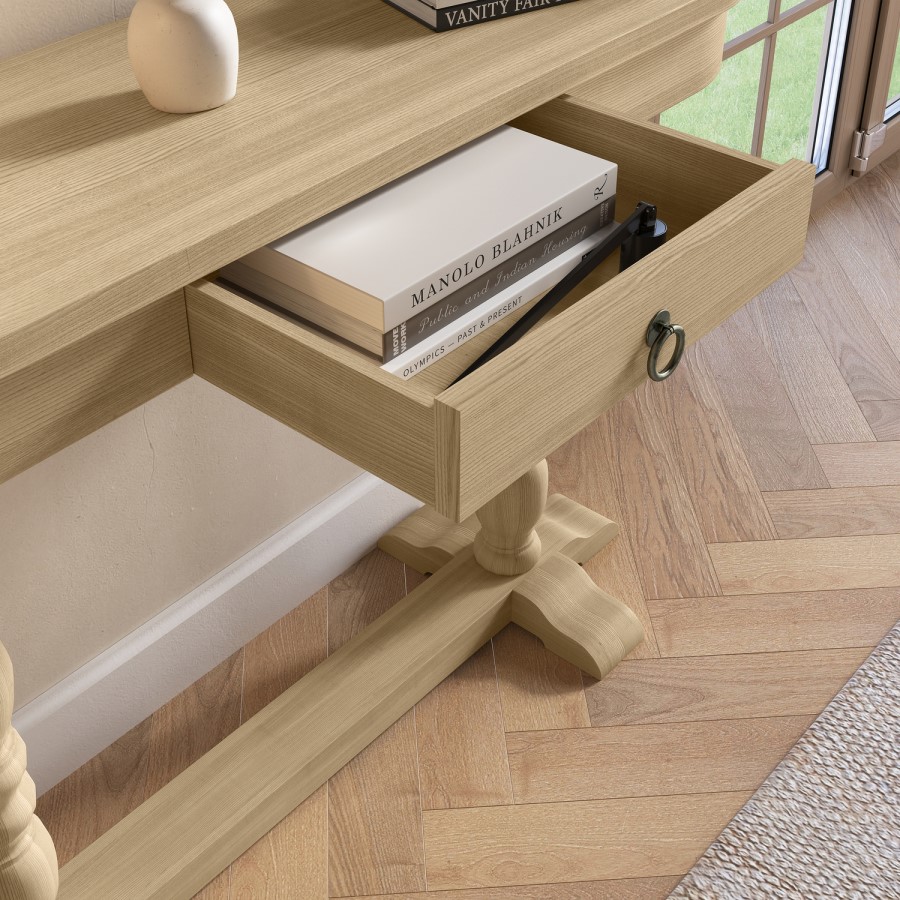 Solid Wooden Console Table with Drawer - Madeline