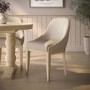Beige Upholstered Dining Chair with Solid Wood Legs - Madeline