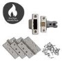 Internal Silver Polished Chrome Bathroom Lever Door Handle with Lock, Latch and Hinges Pack - 65mm Latch - Morava - XL Joinery
