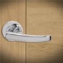 Internal Silver Polished Chrome Lever Fire Door Handle with Latch and Hinges Pack - 75mm Latch - Morava - XL Joinery