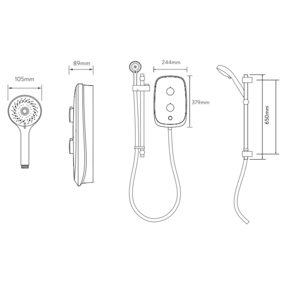 Aqualisa eMOTION Electric Shower - 9.5kw - Arctic White