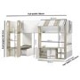 White and Oak Mid Sleeper Cabin bed with Storage - Marcel