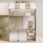 White and Oak Mid Sleeper Cabin bed with Storage - Marcel