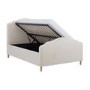 Beige Upholstered Small Double Side-Lift Ottoman Storage Bed with Legs - Marie