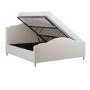 Beige Upholstered Super King Side-Lift Ottoman Storage Bed with Legs - Marie