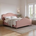MRE002SK Pink Upholstered Super King Side-Lift Ottoman Storage Bed with Legs - Marie