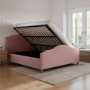 Pink Upholstered Super King Side-Lift Ottoman Storage Bed with Legs - Marie