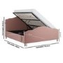 Pink Upholstered Super King Side-Lift Ottoman Storage Bed with Legs - Marie