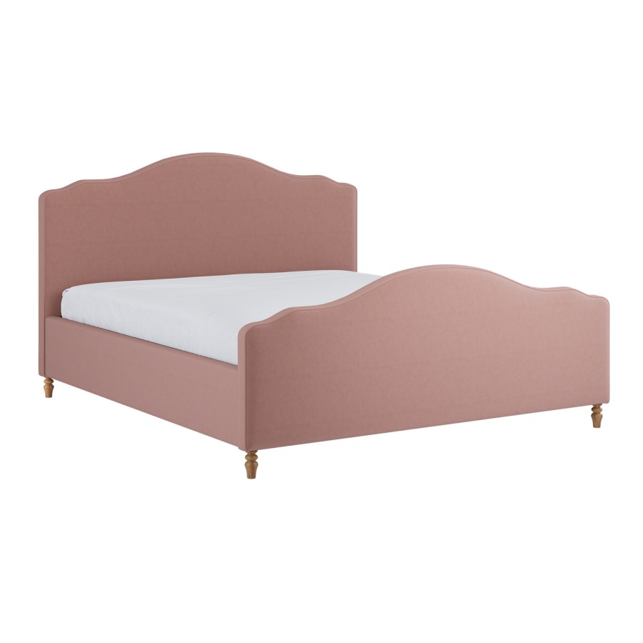 Pink Upholstered Super King Side-Lift Ottoman Storage Bed with Legs - Marie