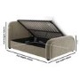 GRADE A1 - Mink Velvet Double Ottoman Bed with Curved Headboard - Naomi
