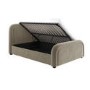 GRADE A1 - Mink Velvet Double Ottoman Bed with Curved Headboard - Naomi
