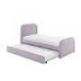 Lilac Upholstered Single Guest Bed with Trundle and Curved Headboard - Naomi