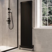 Black Vertical 2 Column Traditional Radiator 1600 x 470mm - Nambi