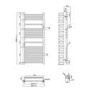 Black Towel Radiator 1200 x 500mm with Pipe Kit and Straight Valves – Nazco
