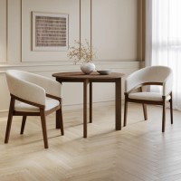 Small Round Walnut Folding Drop Leaf Extendable Dining Table - Seats 2 - 4 - Nell