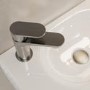 Brushed Nickel Cloakroom Mono Basin Mixer Tap with Slotted Basin Waste - Nell