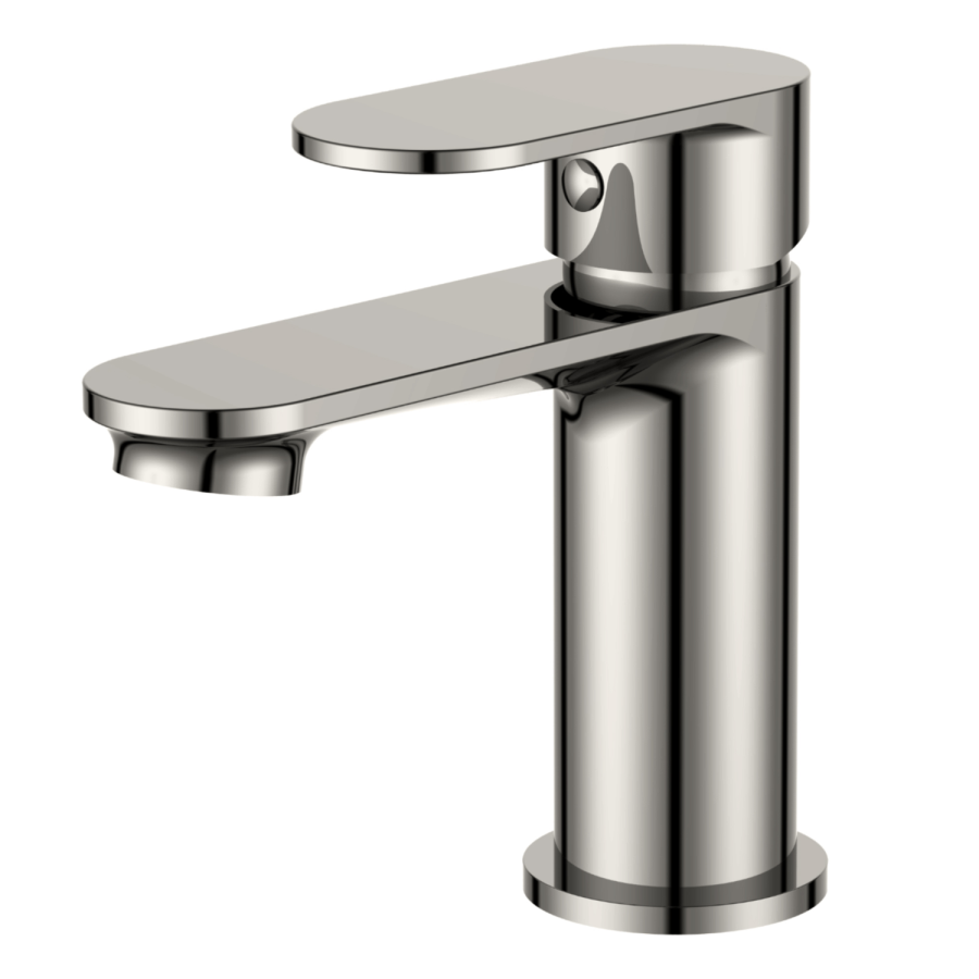 Brushed Nickel Cloakroom Mono Basin Mixer Tap with Slotted Basin Waste - Nell