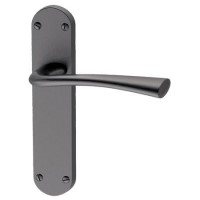 Internal Satin Black Lever Fire Door Handle with Latch and Hinges Pack - 75mm Latch - Neva - XL Joinery