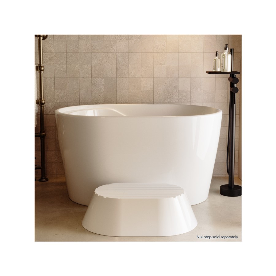 Freestanding Japanese Soaking Deep Bath With Seat 1200 x 630mm - Niki