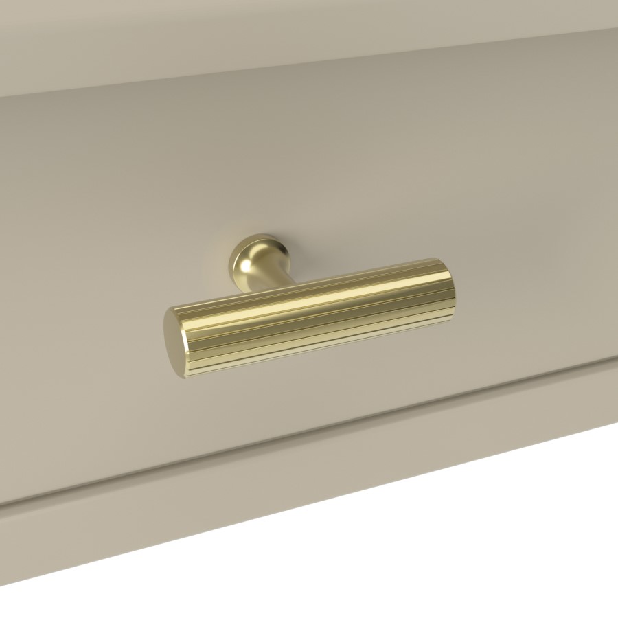 Extra Small & Narrow Taupe Radiator Cover with Brass Handles - 75cm - Noa