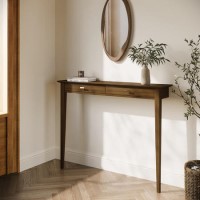 ALMOST PERFECT - Small & Narrow Walnut Console Table  - 115cm - Noa