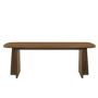 Large Rectangular Walnut Dining Table Set with 6 Cream Upholstered Chairs - Seats 6 - Noor