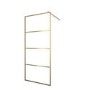 1000mm Brushed Brass Grid Shower Screen for Wet Room & Walk In Shower - Nova