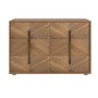 Wide Walnut Mid-Century 6 Drawer Chest of Drawers with Parquet Finish - Nikita