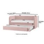 GRADE A1 - Velvet Single Day Bed with Trundle in Pink - Newton