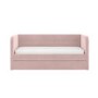 GRADE A1 - Velvet Single Day Bed with Trundle in Pink - Newton