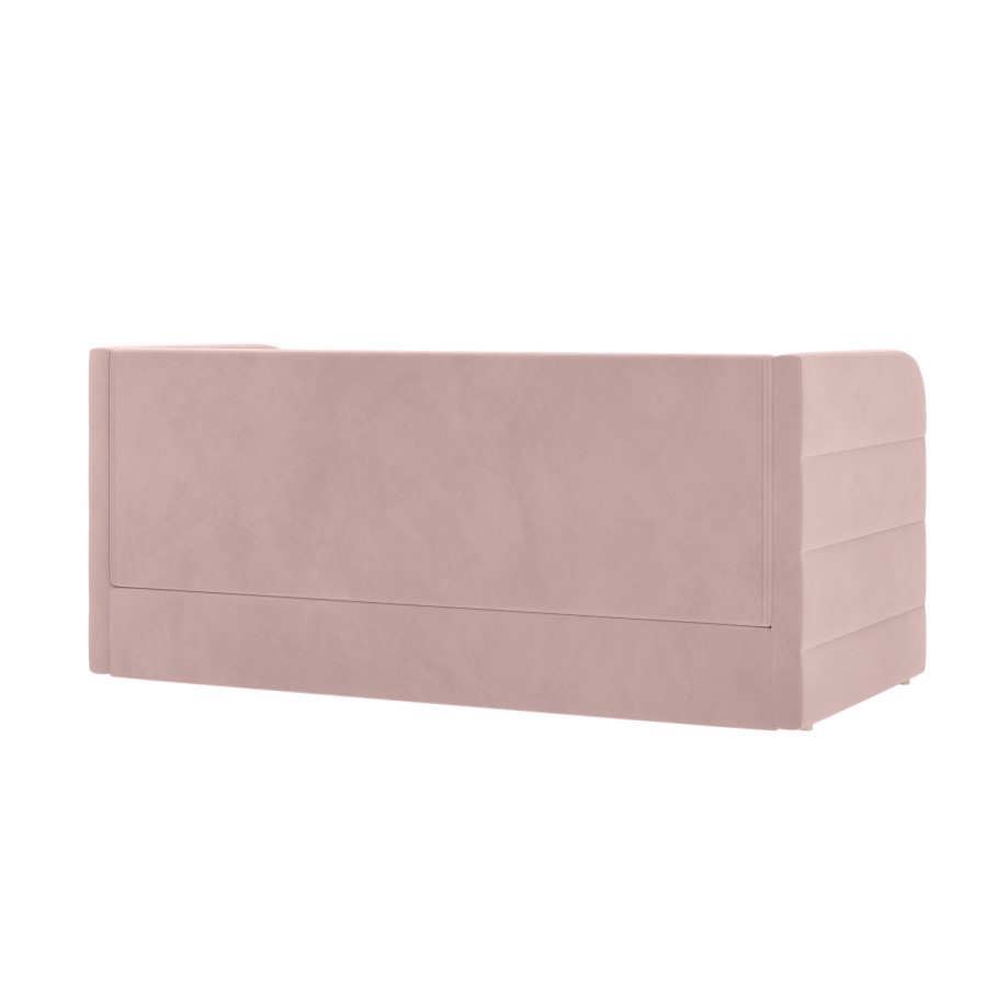 GRADE A1 - Velvet Single Day Bed with Trundle in Pink - Newton