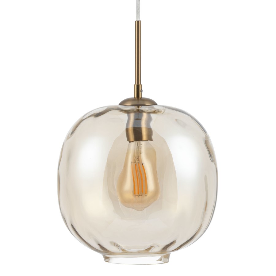 Amber Dimpled Gold Glass Pendant - Avellino 