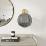GRADE A1 - Box Opened Avellino Dark Grey Dimpled Smoked Glass Wall Light