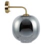 GRADE A1 - Box Opened Avellino Dark Grey Dimpled Smoked Glass Wall Light