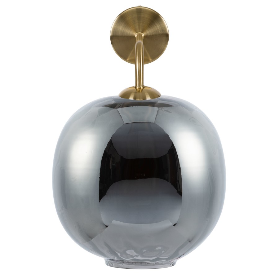 GRADE A1 - Box Opened Avellino Dark Grey Dimpled Smoked Glass Wall Light