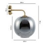 GRADE A1 - Box Opened Avellino Dark Grey Dimpled Smoked Glass Wall Light