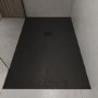 1000x900mm Rectangular Anti-Slip 27mm Slimline Black Stone Resin Shower Tray – Sileti