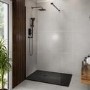 1000x900mm Rectangular Anti-Slip 27mm Slimline Black Stone Resin Shower Tray – Sileti