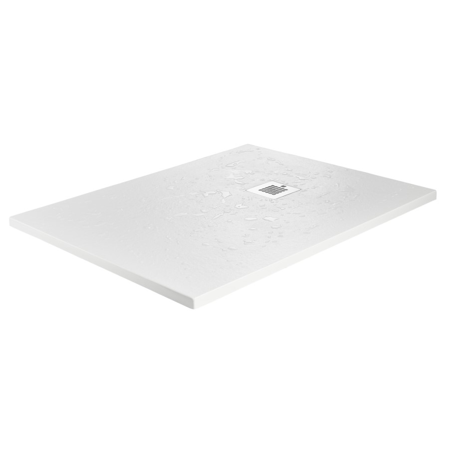1200x800mm Slate Effect Rectangular Anti-Slip 27mm Slimline White Shower Tray – Sileti