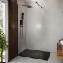 1200x900mm Slate Effect Rectangular Anti-Slip 27mm Slimline Black Shower Tray – Sileti