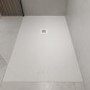1400x900mm Rectangular Anti-Slip 27mm Slimline White Stone Resin Shower Tray – Sileti