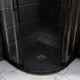 900x900mm Quadrant Anti-Slip 27mm Slimline Black Stone Resin Shower Tray – Sileti