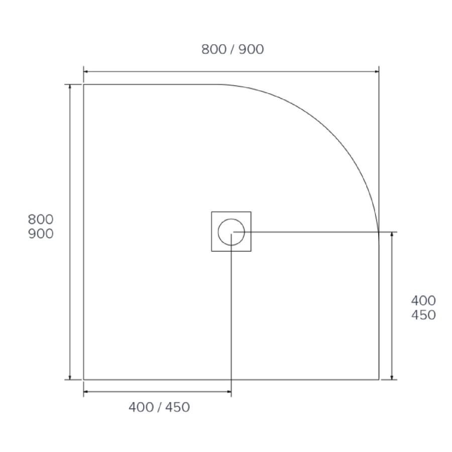 900x900mm Quadrant Anti-Slip 27mm Slimline Black Stone Resin Shower Tray – Sileti