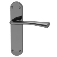Internal Black Nickel Bathroom Lever Door Handle with Lock, Latch and Hinges Pack - 75mm Latch - Oder - XL Joinery