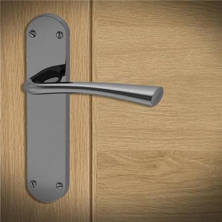 Internal Black Nickel Lever Fire Door Handle with Latch and Hinges Pack - 65mm Latch - Oder - XL Joinery