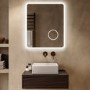 Rectangular Heated Bathroom Mirror with Lights & Magnifier 600 x 700mm – Odin