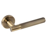 Internal Antique Bronze Lever Door Handle with Latch and Hinges Pack - 65mm Latch - Oglio - XL Joinery