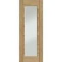 Internal Oak Fully-Glazed FD30 Fire Door with Clear Glass - Unfinished - 2040 x 726 x 44mm - Palermo Premium - XL Joinery